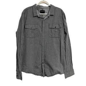 Calvin Klein jeans‎ gray button down shirt 100% cotton men's size XXL casual
